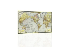 World_Map V - CANVAS OR PRINT WALL ART - Picture 1 of 2