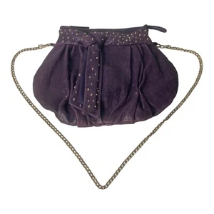 Borsa a tracolla Karel Junior Drake in pelle borsa a mano tono oro cinturino catena viola - Foto 1 di 12
