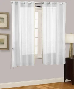 1 REINE MASSIVE BRONZE 8 ÖSEN DURCHSICHTIG FENSTER PANEL VORHANG BEHANDLUNG VORHANG 55"X63" - Bild 1 von 26