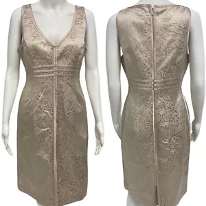 JS Collections women's formal evening party dress metallic pink/gold size 4 - Picture 1 of 11