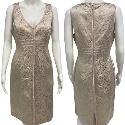 JS Collections Mujer Formal Noche Fiesta Vestido Metalizado Rosa/Dorado Talla 4 Foto 1 de 4