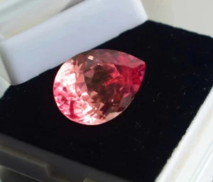 Natural 9.38 Ct Brazil Pink Morganite Pear Cut Certified Loose Gemstone - Picture 1 of 6