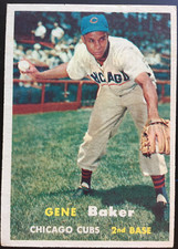 1957 Topps #176 GENE BAKER Chicago Cubs MLB baseball card EX/MT