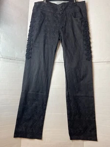 Devil Fashion Men's Dieselpunk Black Jeans Lace-Up Punk Goth Emo S/28 NWT New - Picture 1 of 12