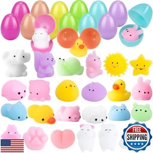 YUNAI Prefilled Easter Eggs with Mochi Squishy Toys, 24 PCS Surprise Plastic - Picture 1 of 5