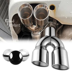 For Pontiac 9.7" Length Quad Exhaust Tip 2.5" In 3.5" Out Pipe Tail Double Wall - Picture 1 of 19