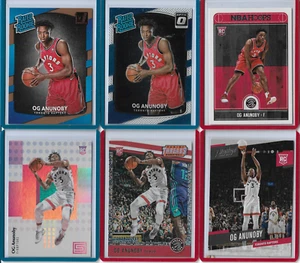 A 6-CARD LOT OF - 2017-18 OG ANUNOBY RC'S (Don,Optic,Hoop,Status,Thr Daz & Pres) - Picture 1 of 2
