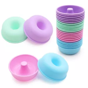 24Pack Silicone Donut Pans for Baking, Nonstick Round Doughnut, Reusable Baking - Picture 1 of 8