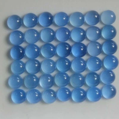 Cabujón suelto redondo calcedonia azul de 3 mm, 4 mm, 5 mm, 6 mm, 7 mm, 8 mm, 10 mm y 12 mm Foto 1 de 4