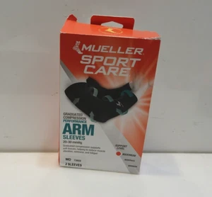 Mueller Graduated Compression Performance Arm Sleeves, Black Medium 2 Count - Picture 1 of 4
