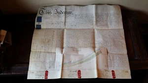1833 ANTIQUE WILLIAM IV VELLUM INDENTURE READING DOCKS CANAL BERKSHIRE 12 SEALS - Picture 1 of 15
