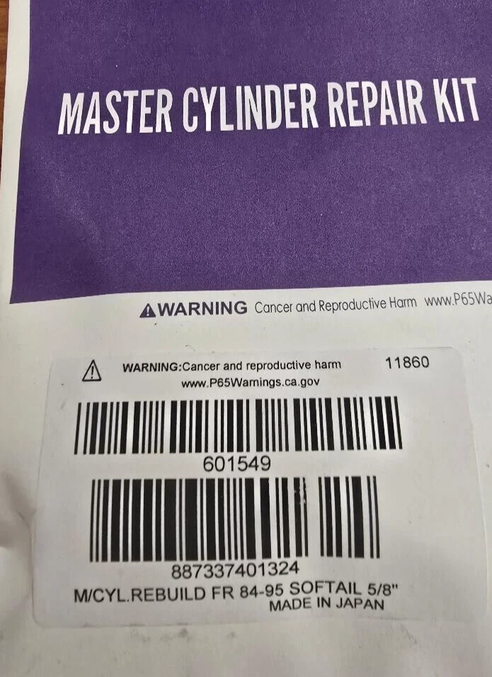 KIT RECONSTRUCCIÓN CILINDRO MAESTRO DELANTERO 5/8" HARLEY- DAVIDSON 1984 - 1995 SOFTAIL Foto 1 de 1
