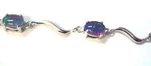 Real Opal Jewellery Natural Black Triplet Opal Bracelet 5 Opal stones - Picture 1 of 4