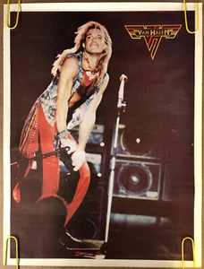 Original Vintage Poster Van Halen David Lee Roth on stage 80s music memorabilia - Picture 1 of 7