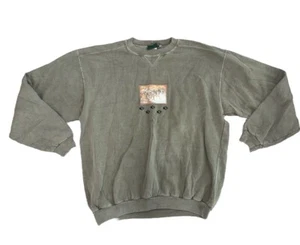Wild Wings Collection Crew Neck Sweater Olive Green Wolves Vintage VTG - Picture 1 of 6
