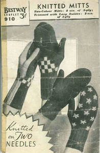 Vintage Gloves Knitting Pattern Bestway 910 - Bild 1 von 1