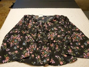 Heart Hips Juniors Size Small Black Floral Elastic Waist Cropped Polyester - Picture 1 of 12
