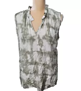 Blusa New Time Tru verde tie dye sin mangas S rayón informal Boho - Imagen 1 de 3