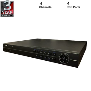 4 Kanal 4K NVR mit 4 POE-Ports, fasst bis zu 2 SATA-Festplatten - Bild 1 von 1