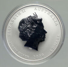 2009 AUSTRALIA Elizabeth II Chinese Zodiac Year of OX ART Silver $1 Coin i94553