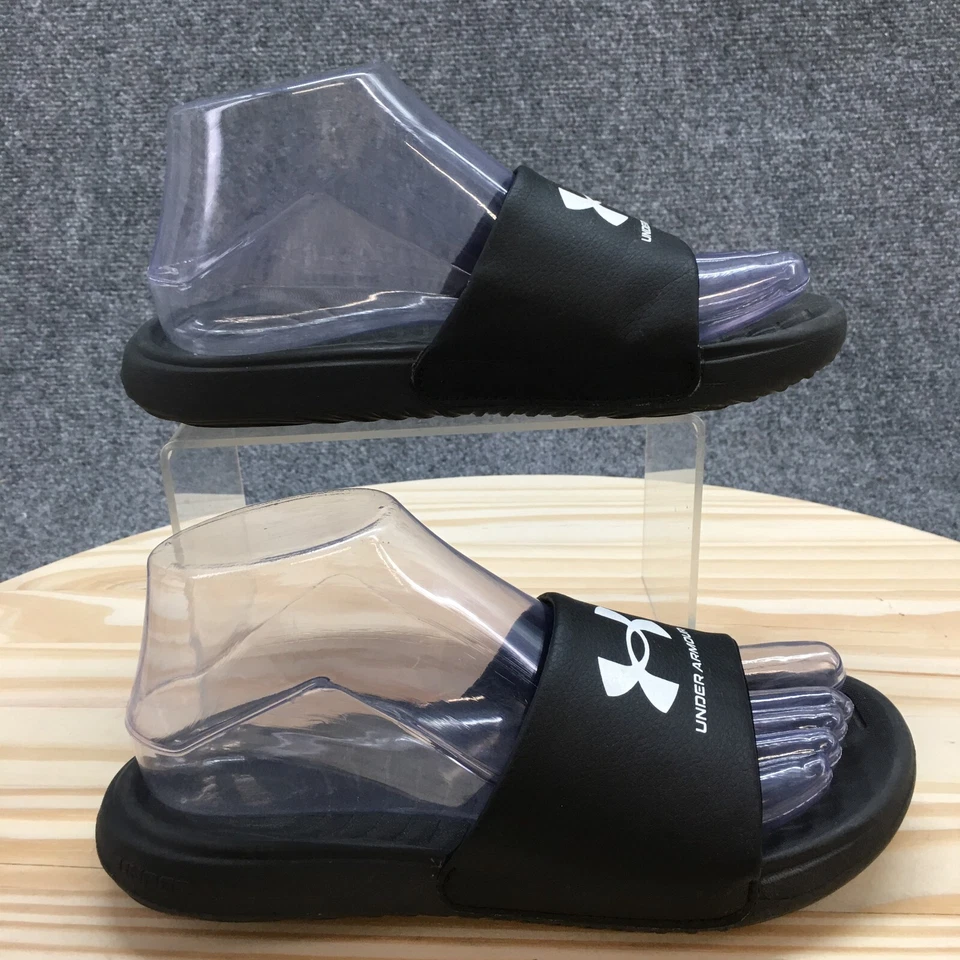 Sandalias Under Armour Jóvenes 4Y Niños Ansa Fijas Deslizables 3023789-004 Negras Foto 1 de 4
