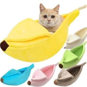 Warm Banana Dog/Cat Bed, Cozy Cushion, Portable Pet Mat, Puppy/Kitten Kennel - Picture 1 of 10
