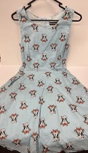 Dangerfield Size 10 Blue Cute Dog Print Dress - Bild 1 von 3