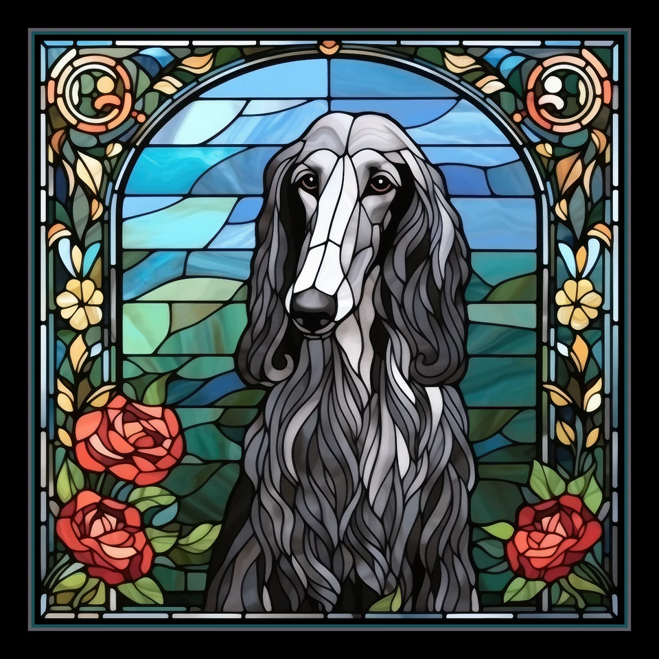 Grey Afghan Hound Large Refrigerator Magnet - Image 1 of 1