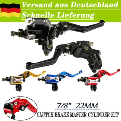 Motorrad 7/8" 22mm Bremshebel Bremszylinder Kupplungshebel Bremspumpe Für Lenker - Bild 1 von 4