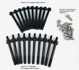 LS Replacement Main Cap Bolt and Rod Bolts 2000-15 GM LS1 LS2 LS6 LS7 LS9 - Picture 1 of 7