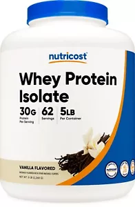 Nutricost Whey Protein Isolat (Vanille) 5LBS - Isolat Proteinpulver, gentechnikfrei - Bild 1 von 5