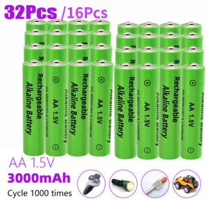 16/32Pcs AA AAA Rechargeable Batteries 1.5V AA/AAA 3000mAh Alkaline Battery - Picture 1 of 18
