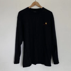 Carhartt WIP Work in Progress Chase Black Long Sleave Tee Shirt Size XL - Picture 1 of 4