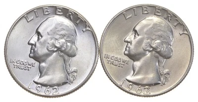 Choice Unc 1962 P+D Washington Quarter Gem BU Collection Lot Set *6688 - Image 1 of 3