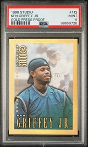 1998 Studio Ken Griffey JR. #112 Gold Press Proof PSA 9 - Picture 1 of 2