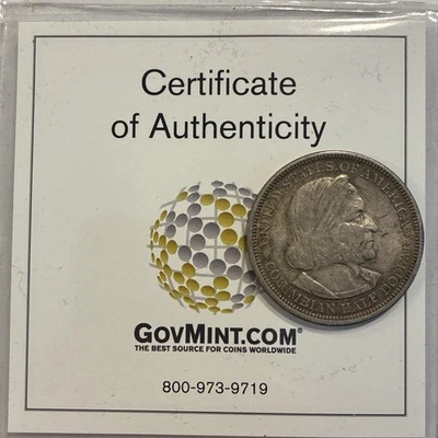 US COINS 1893 COLOMBIAN EXPOSITION  BU UNC SILVER COMMEMORATIVE BEAUTY-CJ174 - Image 1 of 4