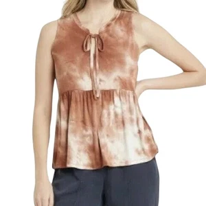 Camiseta sin mangas Knox Rose para mujer M tie dye marrón óxido boho chic verano - Imagen 1 de 5