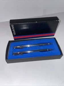 Juego de bolígrafos y lápices Sheaffer vintage tono plata caja original punto blanco - Imagen 1 de 11