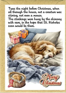 Golden Retriever Dog Christmas Card (4"x6") (Blank inside) by Starprint - Picture 1 of 1