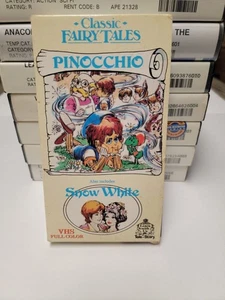 Classic Fairy Tales: Pinocchio Snow White Tele-Story 1988 VHS *BUY 2 GET 1 FREE* - Picture 1 of 3