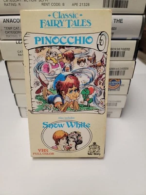 Classic Fairy Tales: Pinocchio Snow White Tele-Story 1988 VHS *BUY 2 GET 1 FREE* - Image 1 of 3