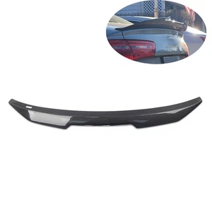Real Carbon Fiber Stick-on Rear Wing Trunk Spoiler for Audi A6 S6 C7 2012-2018 - Picture 1 of 6
