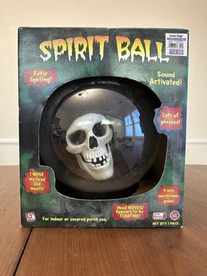 De Colección Gemmy Cristal Espíritu Bola Animada Hablando Calavera Esqueleto Halloween Foto 1 de 4