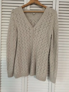 Maglione cardigan donna scollo V LL Bean, ottime condizioni bianco avorio L lana - Foto 1 di 7