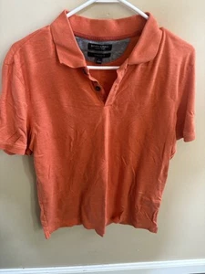 Banana Republic Short Sleeve Orange Polo Mens L Two Button EUC - Picture 1 of 4