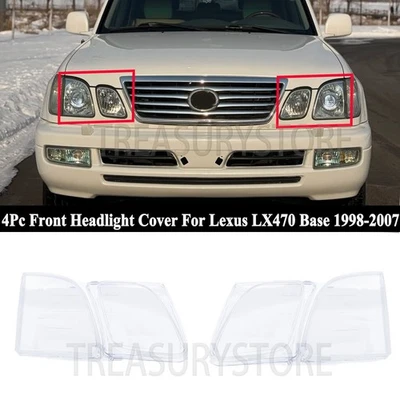 Para Lexus LX470 Base 1998-2007 Farol Capas de Lente Transparente Carcaça + Conjunto de Cola de Vedação - Imagem 1 de 4