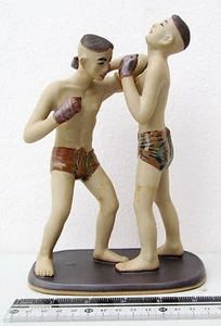 NiCe! Figuras de boxeo de porcelana Muay Thai golpe de codo 100% HECHAS A MANO - Imagen 1 de 9
