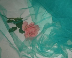Turquoise tulle fabric soft nylon netting net multi use material By the yard - Picture 1 of 1