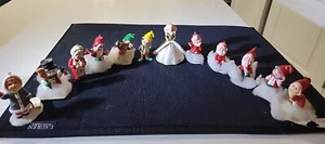 12 Piezas Vintage Navidad Santa Elfos Adorno Vacaciones Barbie Niño Muñeco de Nieve Abuela - Imagen 1 de 14