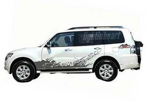 Fit For Mitsubishi Pajero Car Sticker Graphis Mud Splash Stripes 4x4 Side Decals - Picture 1 of 5
